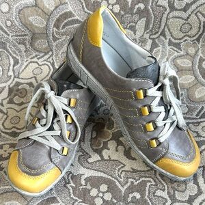 Reiker Remonte Dorndorf Yellow & Grey Leather Casual Lace-up Shoes.